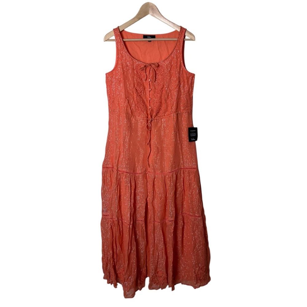 New Lulus Orange Tiered Dress M
